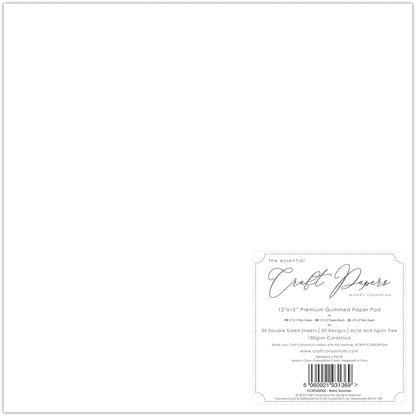 Craft Consortium Rétro été - Bloc de papier Premium 30x30 cm