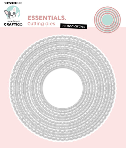 Matrices de découpe CCL Cercles Imbriqués Essentiels 142x142x1mm 12 pièces n°744