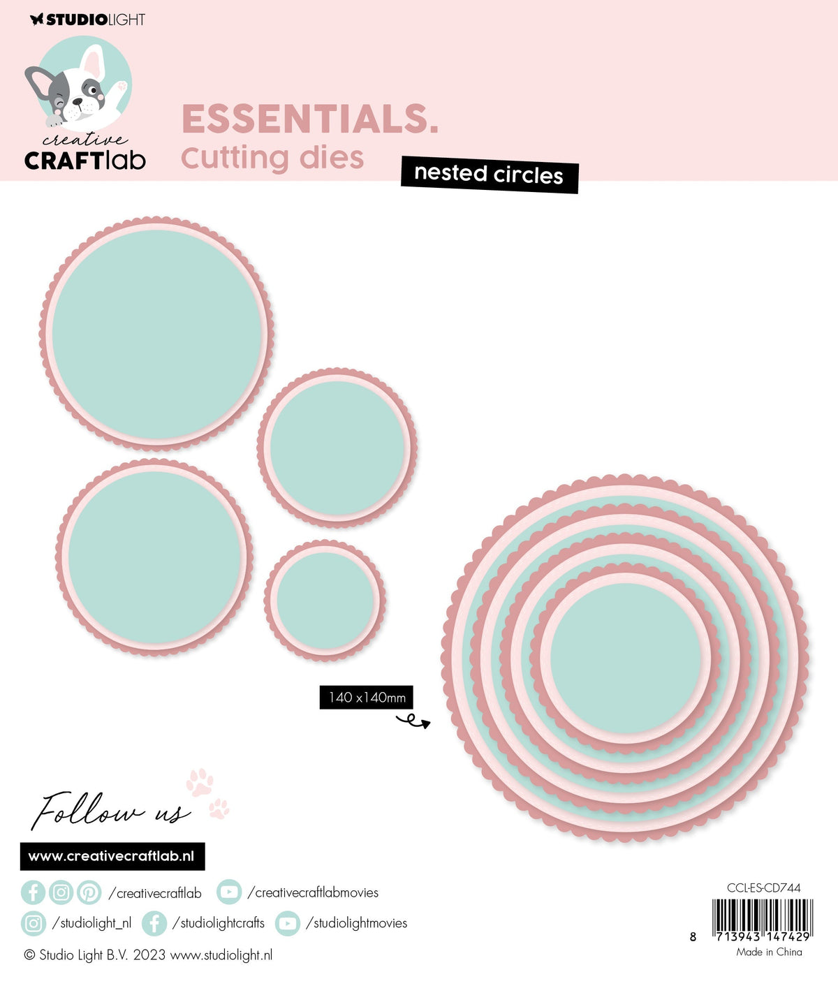 Matrices de découpe CCL Cercles Imbriqués Essentiels 142x142x1mm 12 pièces n°744