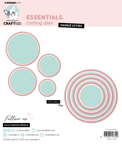 Matrices de découpe CCL Cercles Imbriqués Essentiels 142x142x1mm 12 pièces n°744