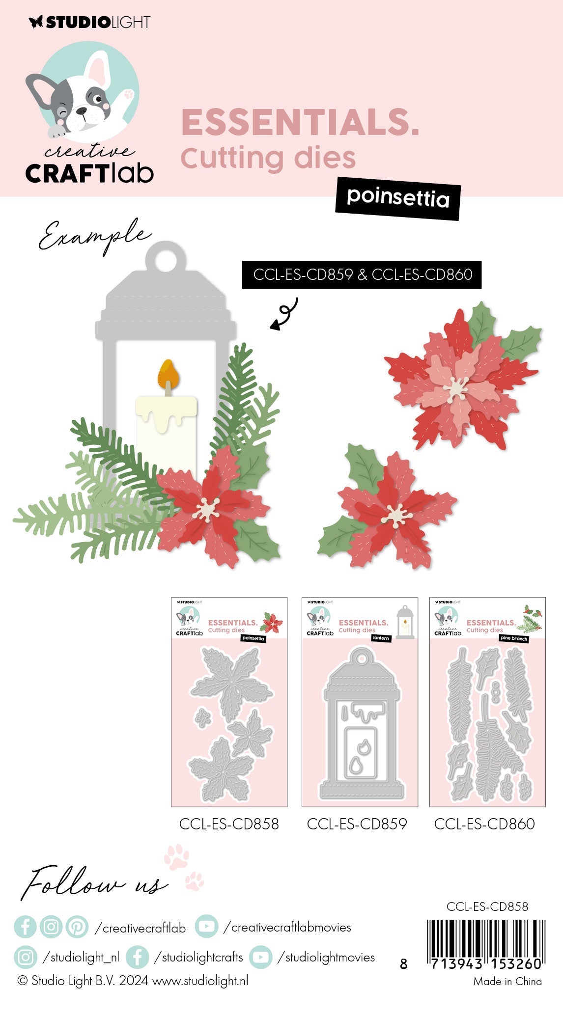 CCL Matrice de découpe Poinsettia Essentials 4 pièces
