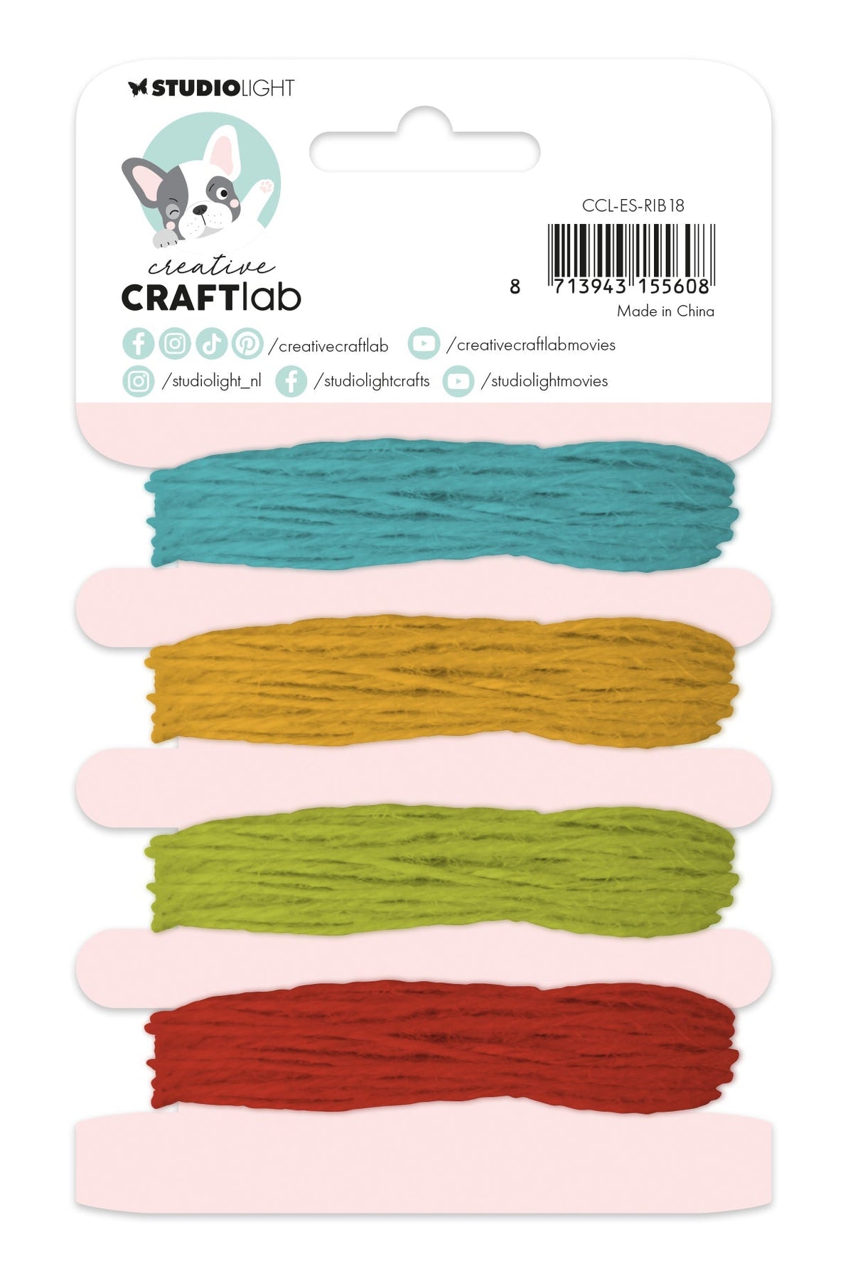 Corde de chanvre CCL Couleurs vives Essentiels 4 pièces