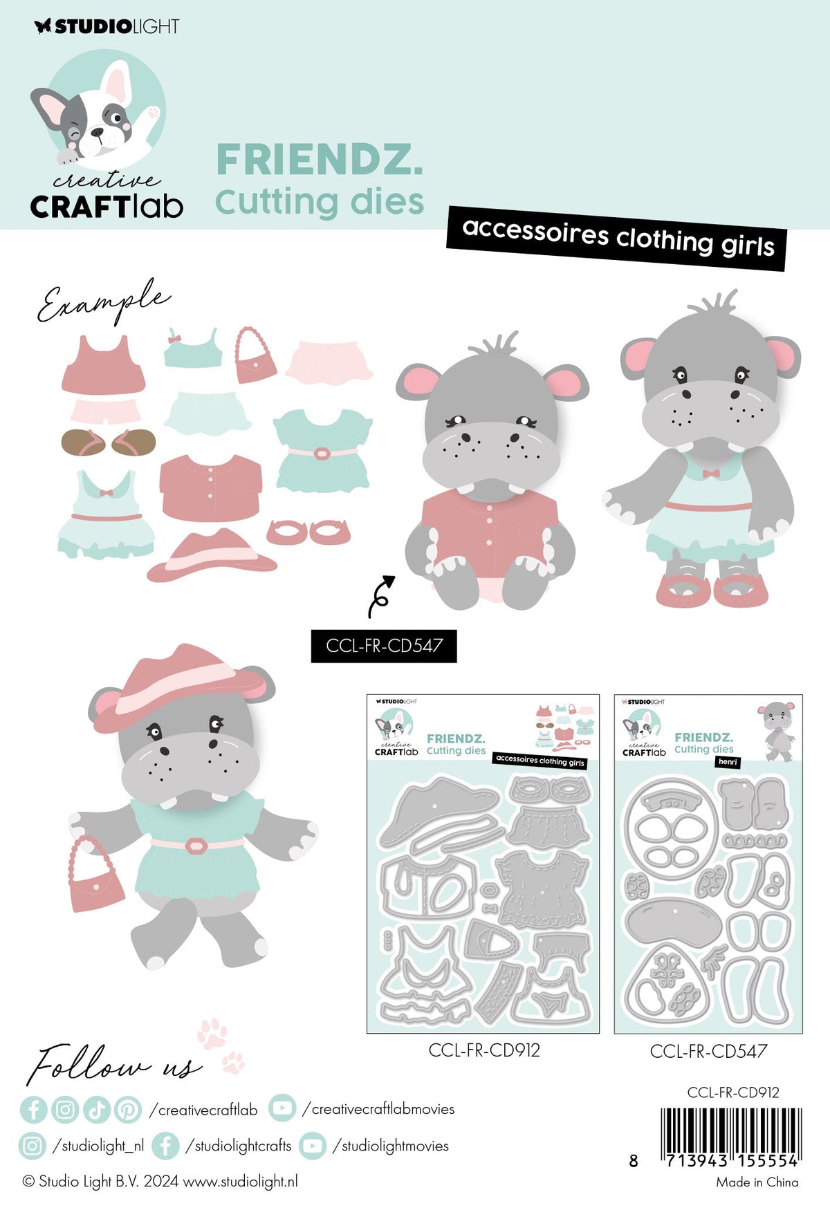 CCL Matrice de découpe Accessoires Vêtements Filles Friendz 17 pièces