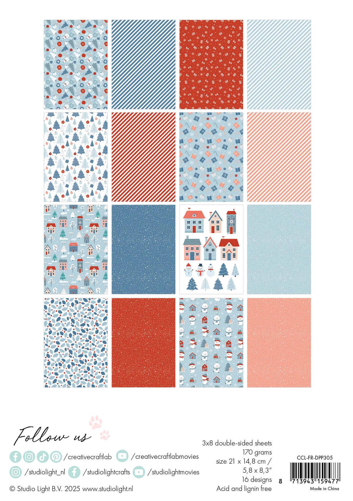CCL Designer Paper Pad Hello Winter Friendz 210x148x9mm 24 Sheets