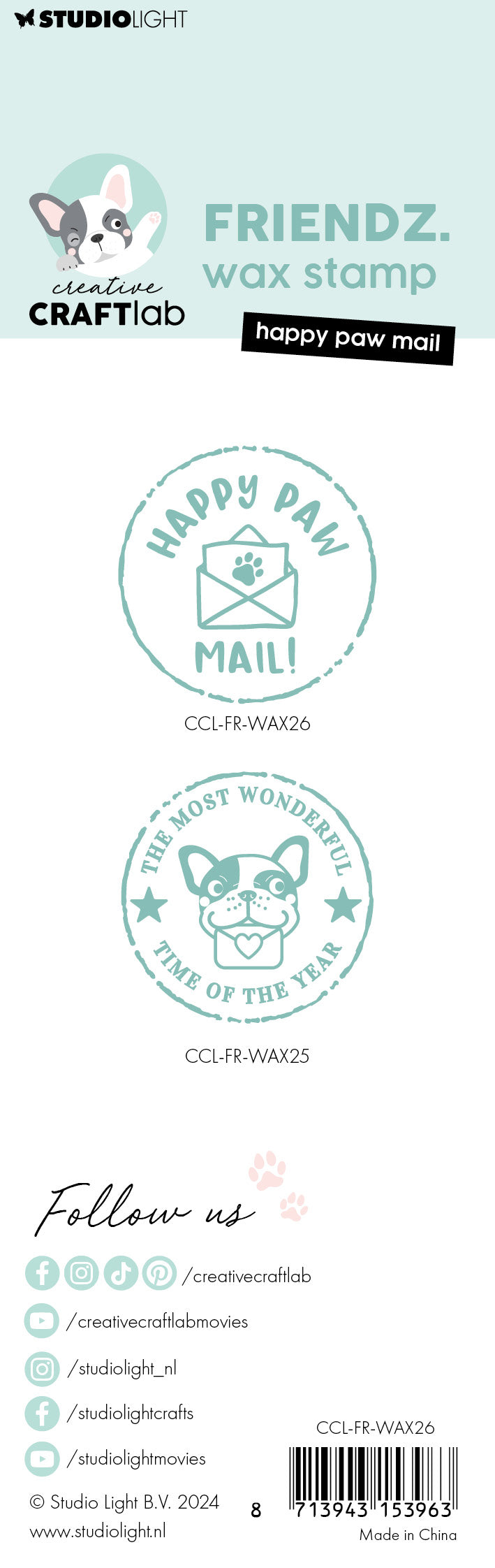 CCL Tampon de cire avec manche Happy Paw Mail Friendz 2 pièces