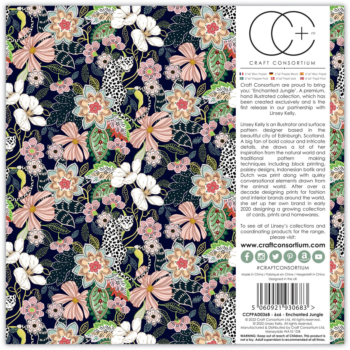 Craft Consortium Enchanted Jungle - Bloc de papier 6x6