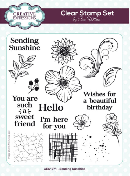 Creative Expressions Sue Wilson Set de Tampons Transparents Sending Sunshine 15,2 cm x 20,3 cm