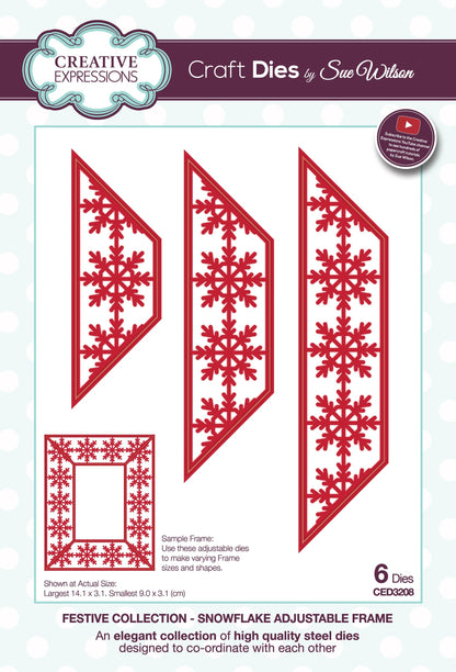 Dies by Sue Wilson Cadre ajustable Flocon de neige festif
