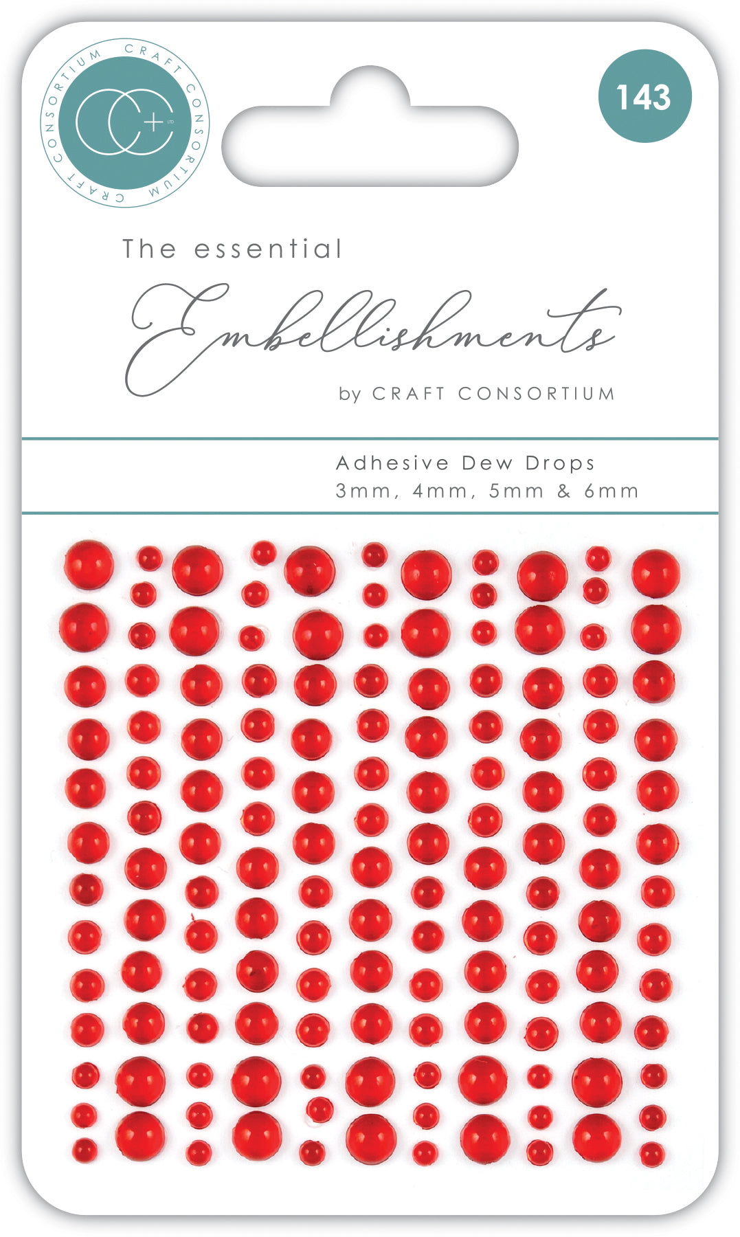 Gouttes adhésives décoratives Craft Consortium – Rouge