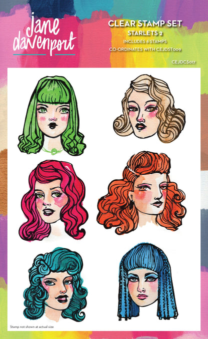 Creative Expressions Jane Davenport Starlets 2 - Set de tampons transparents 6 po x 8 po