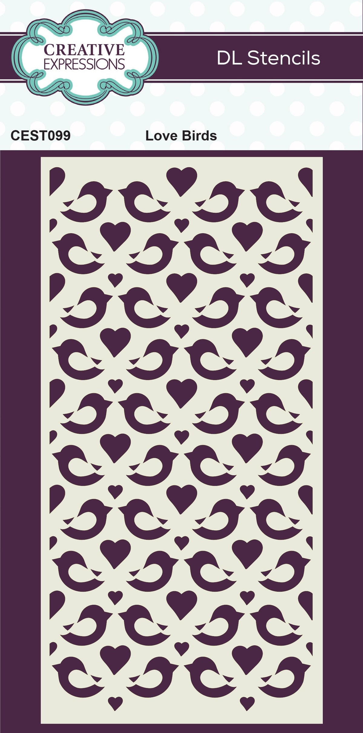 Pochoir Creative Expressions Love Birds DL 10,0 x 20,3 cm