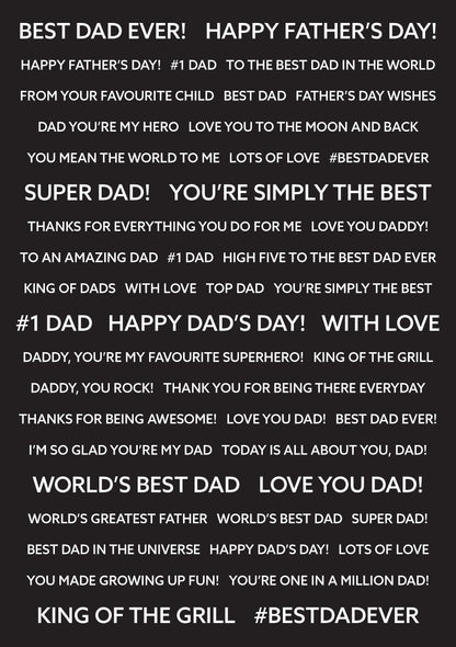 Creative Expressions Wordies Feuilles de sentiments Meilleur Papa Paquet de 4 (15 cm x 20 cm)