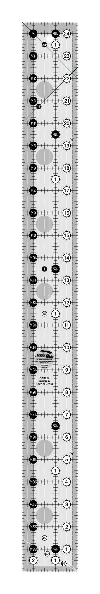 Règle de courtepointe Creative Grids 2,5 po x 24,5 po