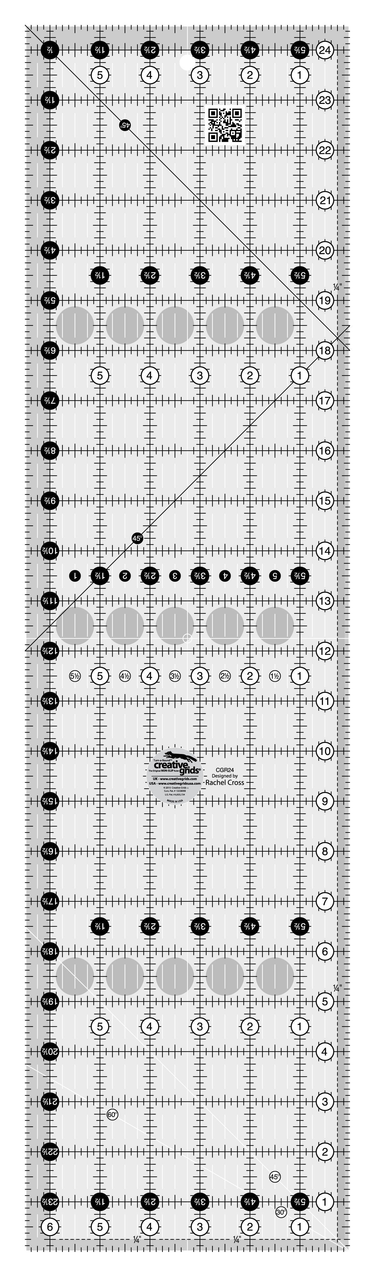 Creative Grids Quilt Ruler 6.5" x 24.5" LEFT HAND