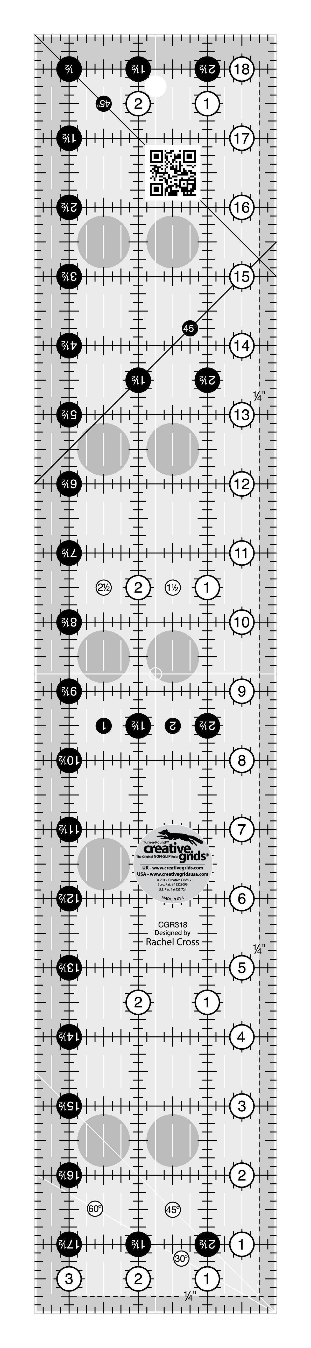 Règle de courtepointe Creative Grids 3-1/2 po x 18-1/2 po