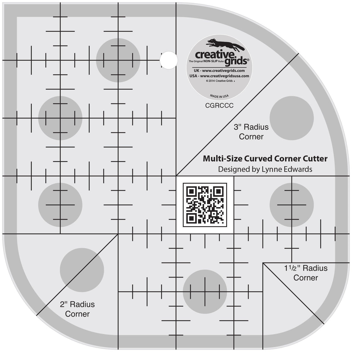 Règle Creative Grids pour arrondir les angles de courtepointe