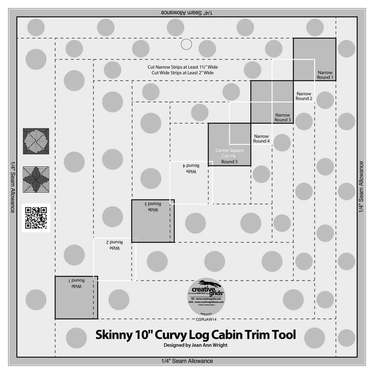 Creative Grids 10" Skinny Curvy Log CabinTrim Tool
