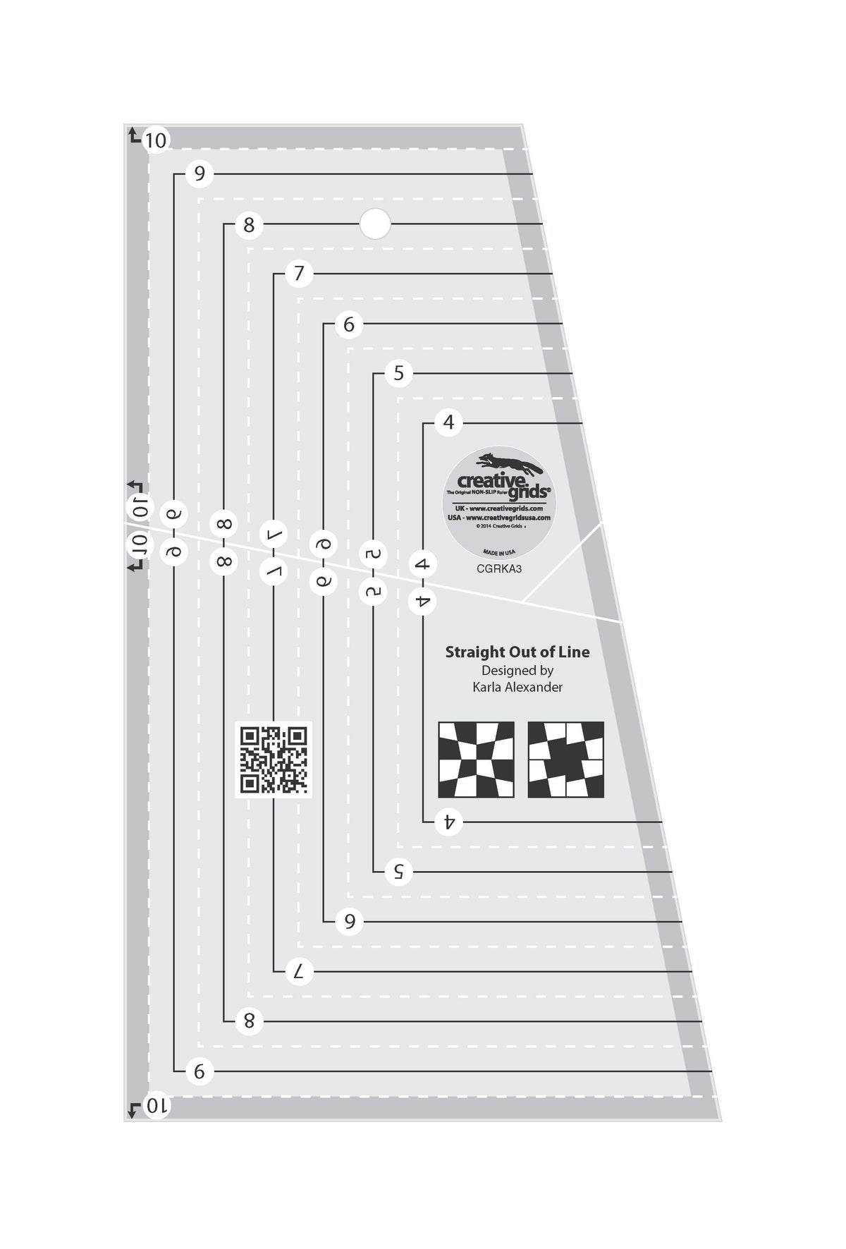 Creative Grids Straight Out Of Line 6" x 10" Quilt Ruler