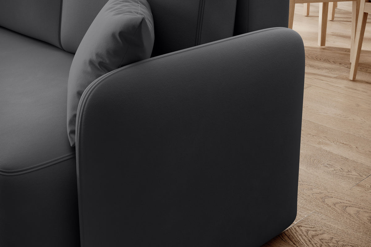 Canapé d'angle convertible 3 places avec rangement Hadson - Gris