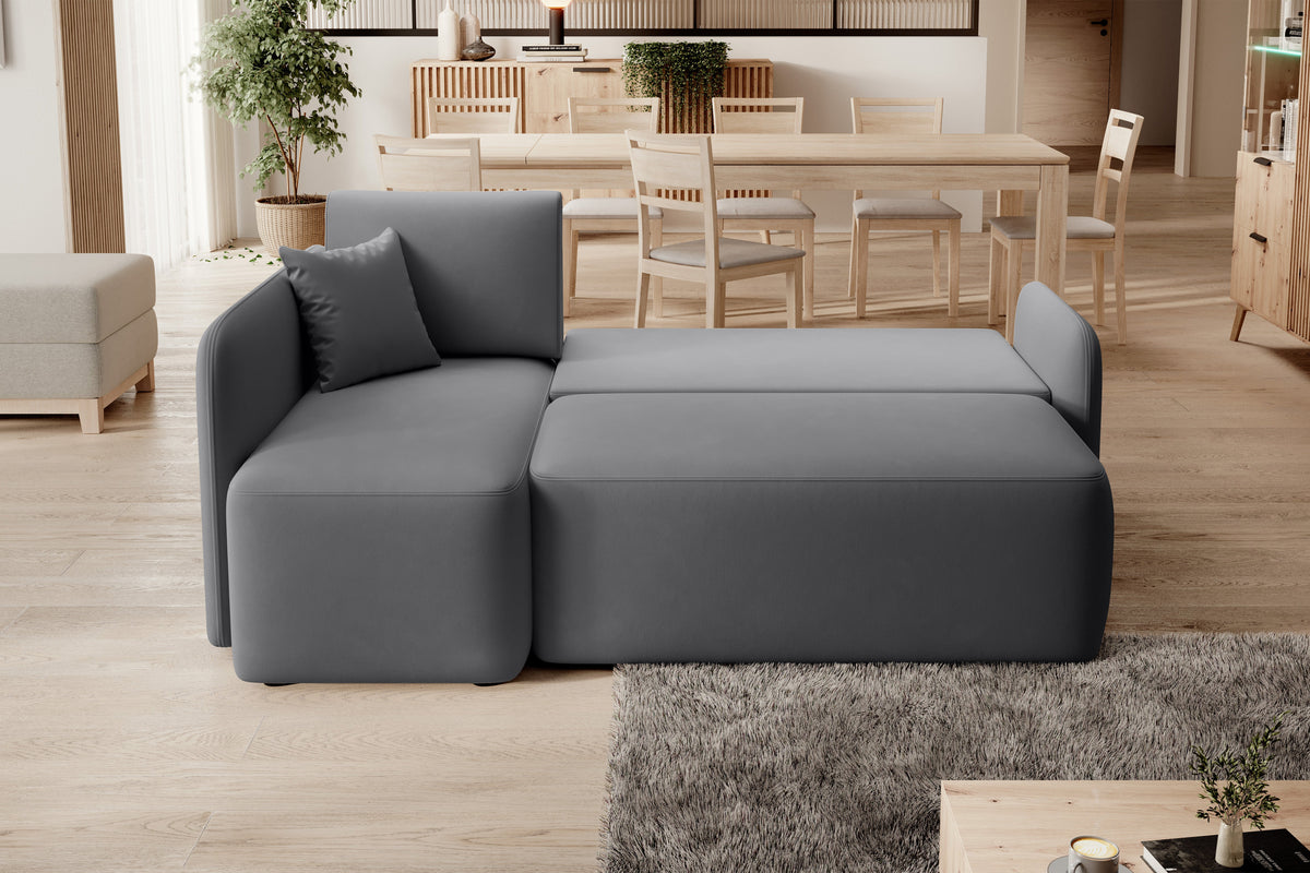 Canapé d'angle convertible 3 places avec rangement Hadson - Gris