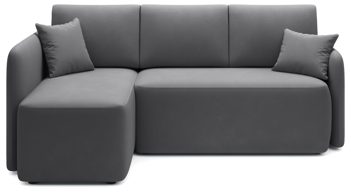 Canapé d'angle convertible 3 places avec rangement Hadson - Gris