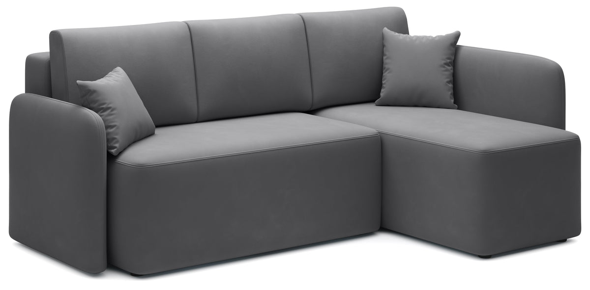 Canapé d'angle convertible 3 places avec rangement Hadson - Gris