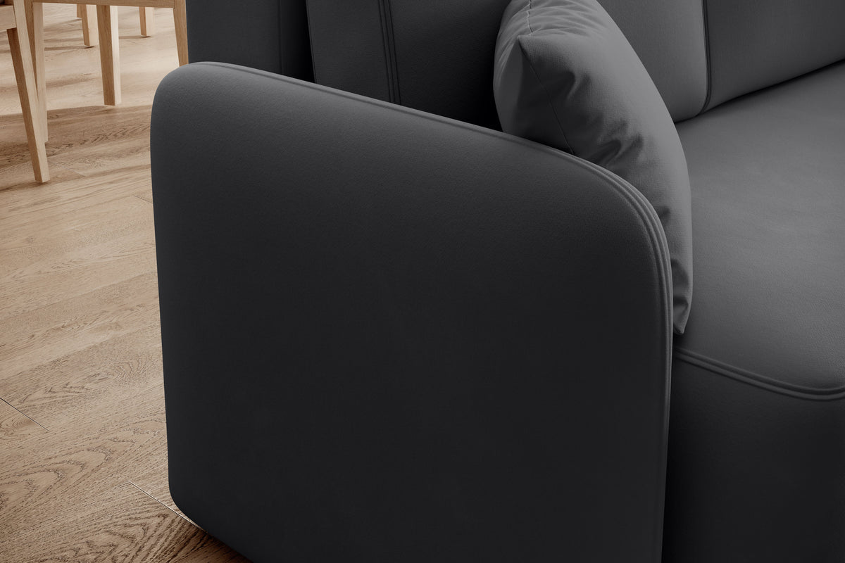 Canapé d'angle convertible 3 places avec rangement Hadson - Gris