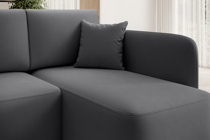 Canapé d'angle convertible 3 places avec rangement Hadson - Gris