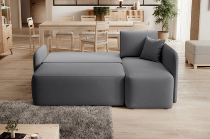 Canapé d'angle convertible 3 places avec rangement Hadson - Gris