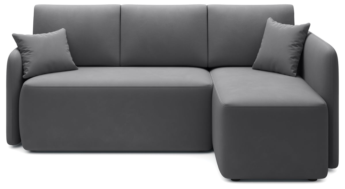 Canapé d'angle convertible 3 places avec rangement Hadson - Gris