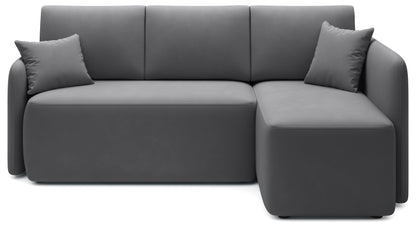 Canapé d'angle convertible 3 places avec rangement Hadson - Gris