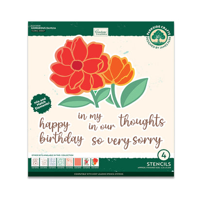Superbe Ensemble de Pochoirs Dahlia (4 pièces)