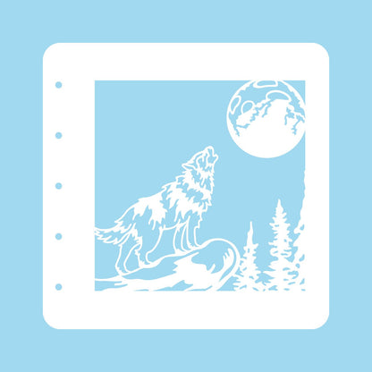 Pochoir A6 pour set de couleurs magnétiques Temps de Noël Loup