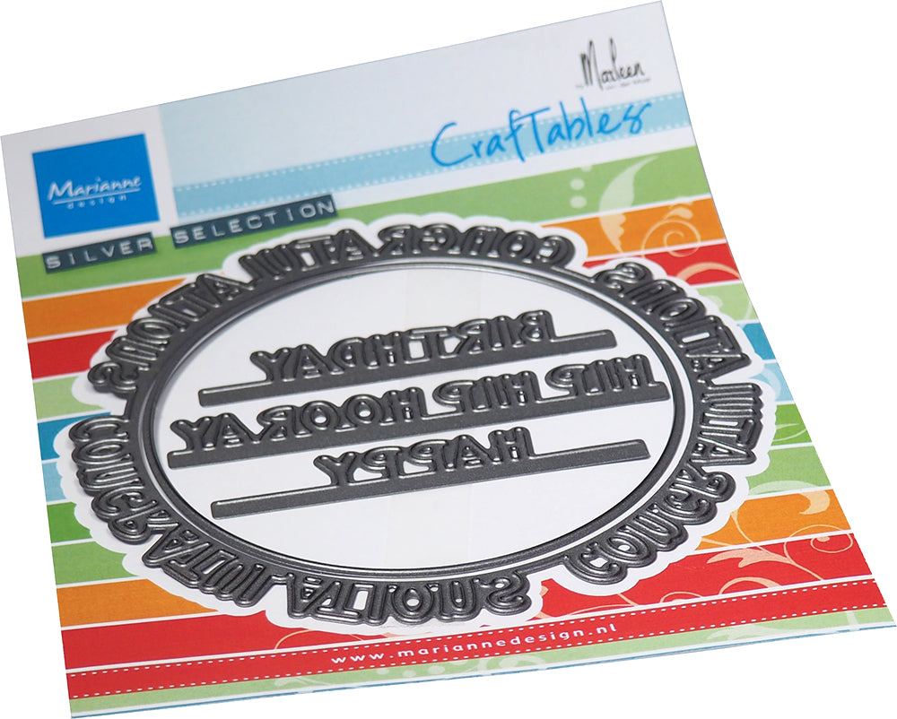 Matrice de découpe Marianne Design Craftables - Cercle "Congratulations" par Marleen
