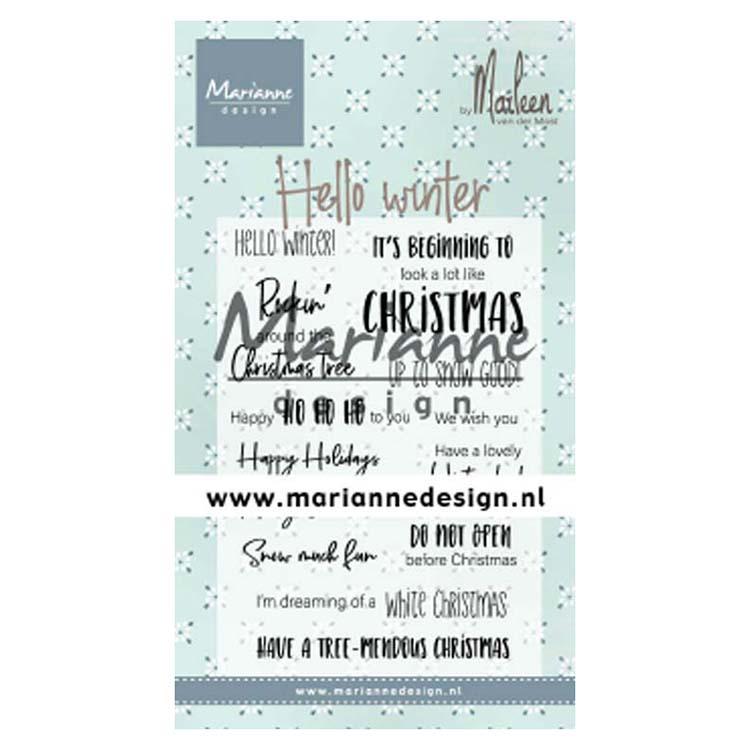 Marianne Design Tampons Transparents Hello Winter Par Marleen