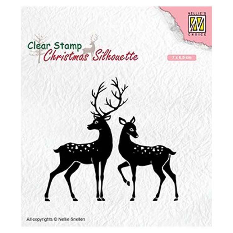 Nellie's Choice Tampon Transparent Silhouette de Noël Cerf