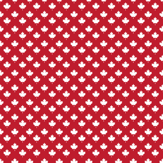 Craft HTV Canada day Maple Leaf Pattern #1 Red Background