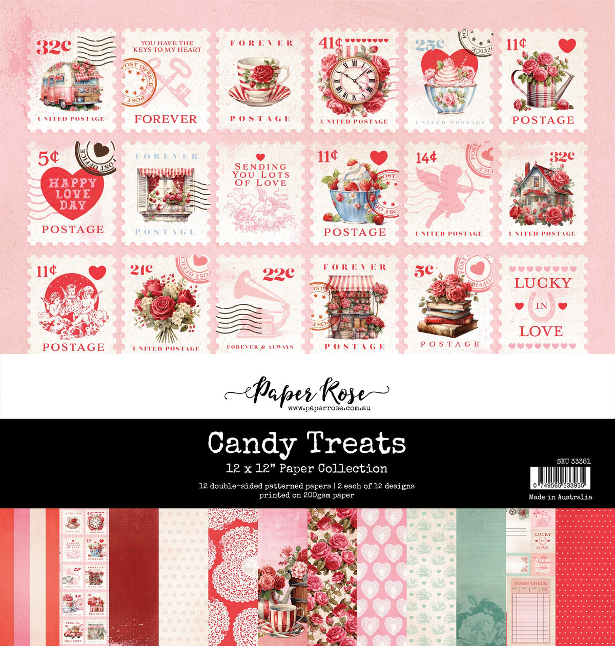 Collection de papiers Friandises 30x30 cm 33381