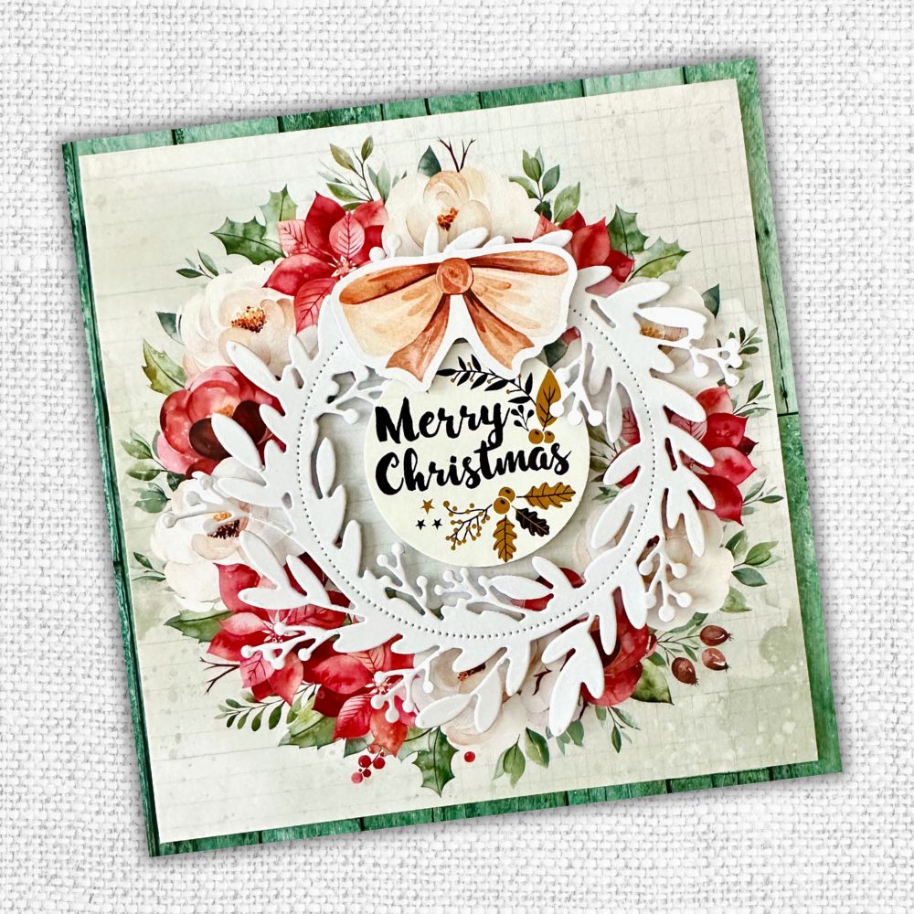 Matrice de découpe Couronne de Noël Fleurie Houx 32469