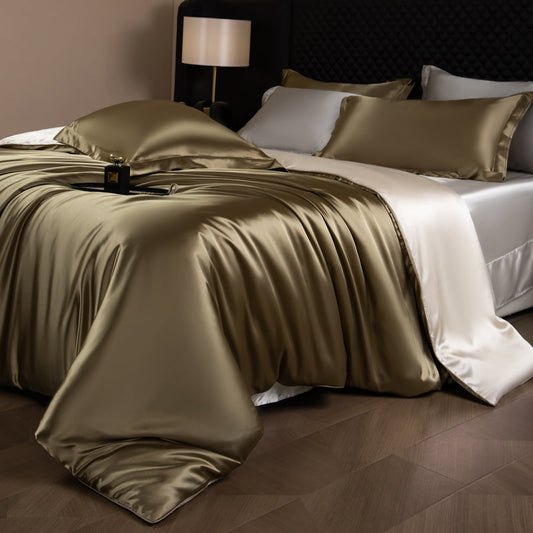 Parure de lit élégante Lustre Luxe – Or champagne/Beige