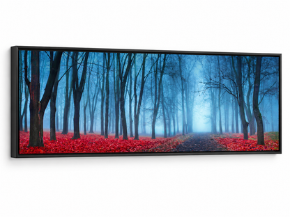 Impression sur toile - Arbres dans la brume bleue - Décoration murale