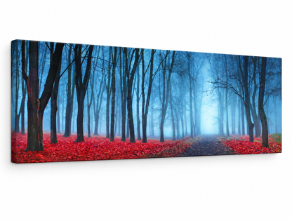 Impression sur toile - Arbres dans la brume bleue - Décoration murale
