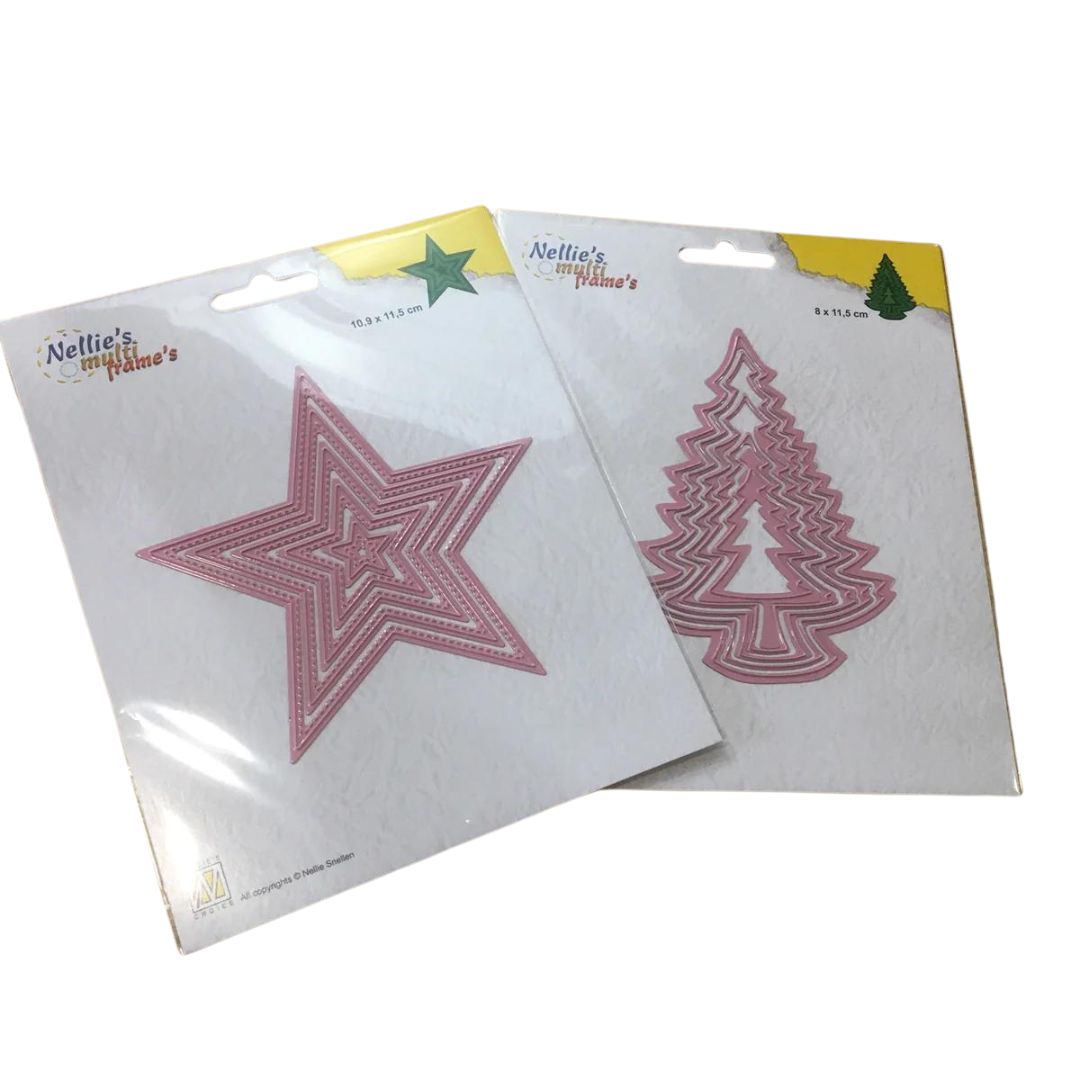 Épingler Nellie's Choice Duo de Matrices Imbriquées - Arbre et Étoile - 10 Matrices au Total