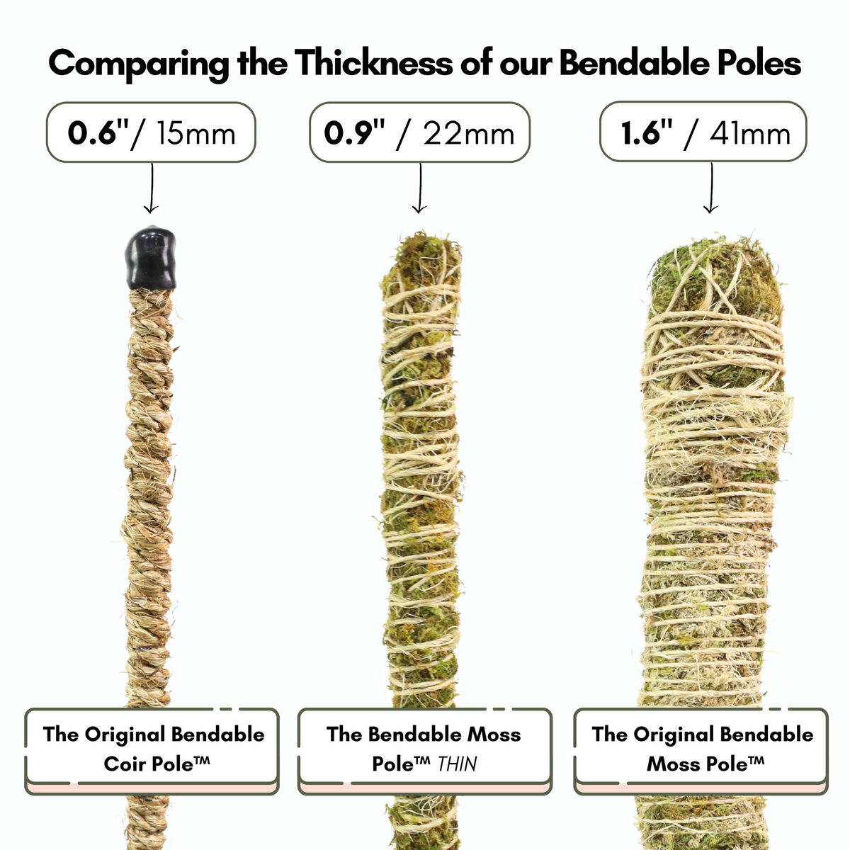 The Original Bendable Coir Pole™ - Best Seller (Tape Included)
