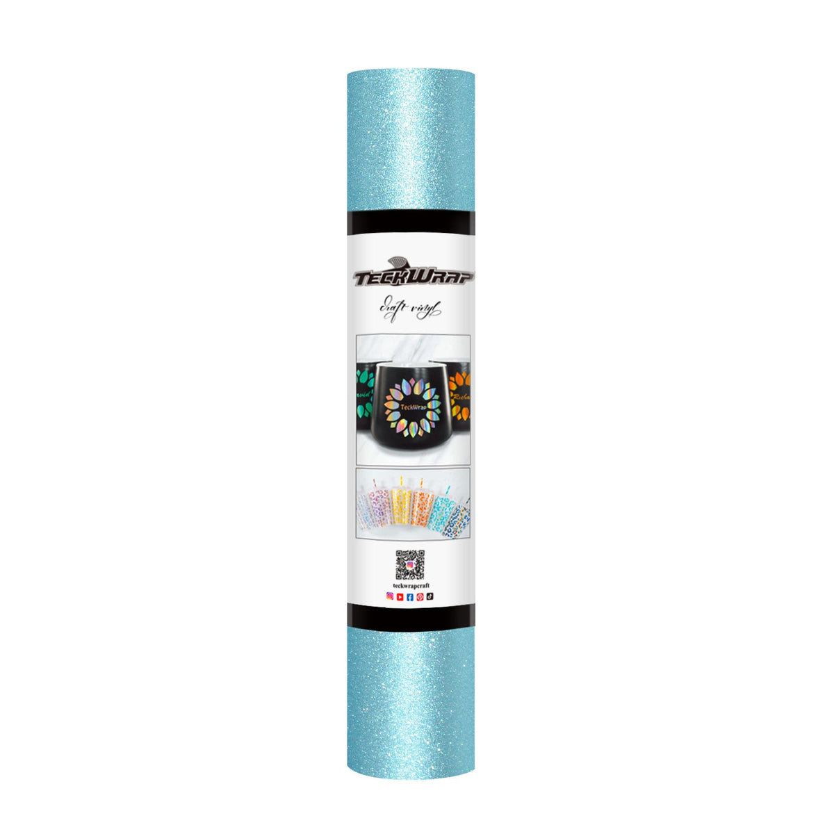 Vinyle adhésif à paillettes TeckWrap - Bleu pervenche | Durable et facile à découper | Parfait pour les projets d'artisanat !