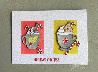 Creative Expressions Jane's Doodles Holiday Cheers Lot de 12 tampons transparents 15 x 20 cm