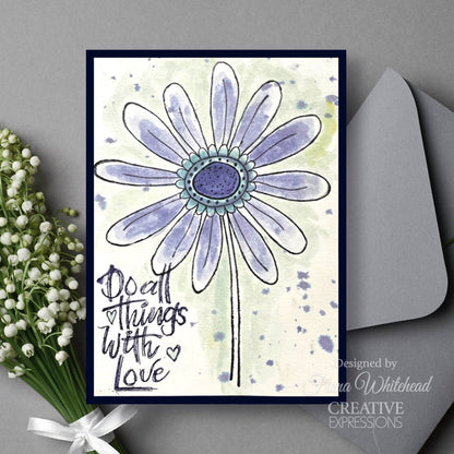 Woodware Clear Singles Petal Doodles With Love Lot de tampons 4 po x 6 po