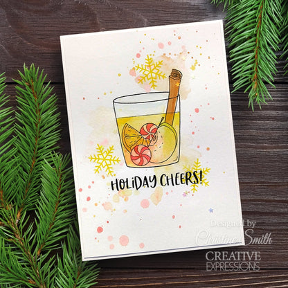 Creative Expressions Jane's Doodles Holiday Cheers Lot de 12 tampons transparents 15 x 20 cm