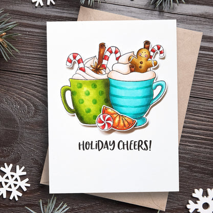 Creative Expressions Jane's Doodles Holiday Cheers Lot de 12 tampons transparents 15 x 20 cm