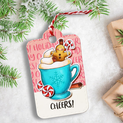 Creative Expressions Jane's Doodles Holiday Cheers Lot de 12 tampons transparents 15 x 20 cm